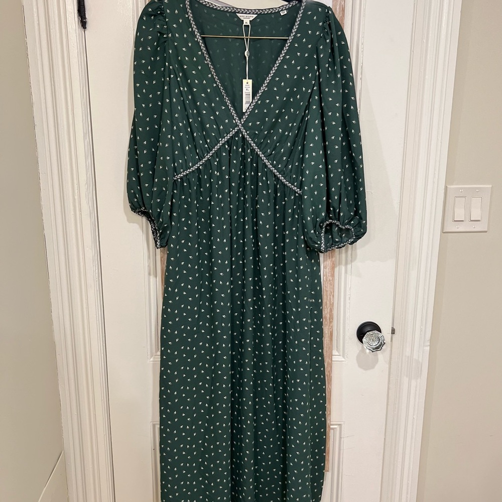 NWT Max Studio Elegant Green Polka Dot Dress